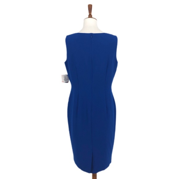 Kasper Blue Sleeveless Sheath Style Dress - Picture 4 of 8